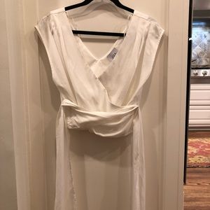 NEW J.O.A. White wrap Tie Top sz M
